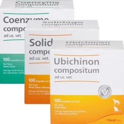 Solidago compositum ad us. vet. Ampullen + Ubichinon compositum ad us. vet Ampullen + Coenzyme compositum ad us. vet.> Hot