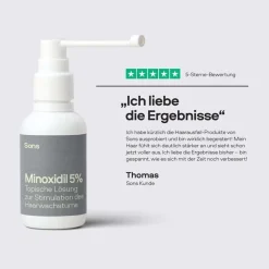SONS Minoxidil 50mg/ml Lösung für Männer bei erblich bedingtem Haarausfall, Pumpspender,  3 Monate| Best
