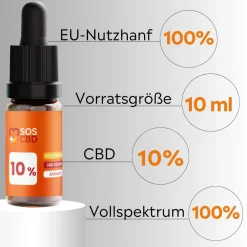 ®- CBD Öl 10% - 300 Vollspektrum Tropfen - Hanföl-Aroma Premium><noscript><img width=