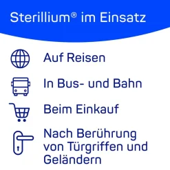 100ml als Ganzjahresprodukt für die hygienische und chirurgische Händedesinfektion. Zur Vorbeugung von Infektionen|Sterillium
