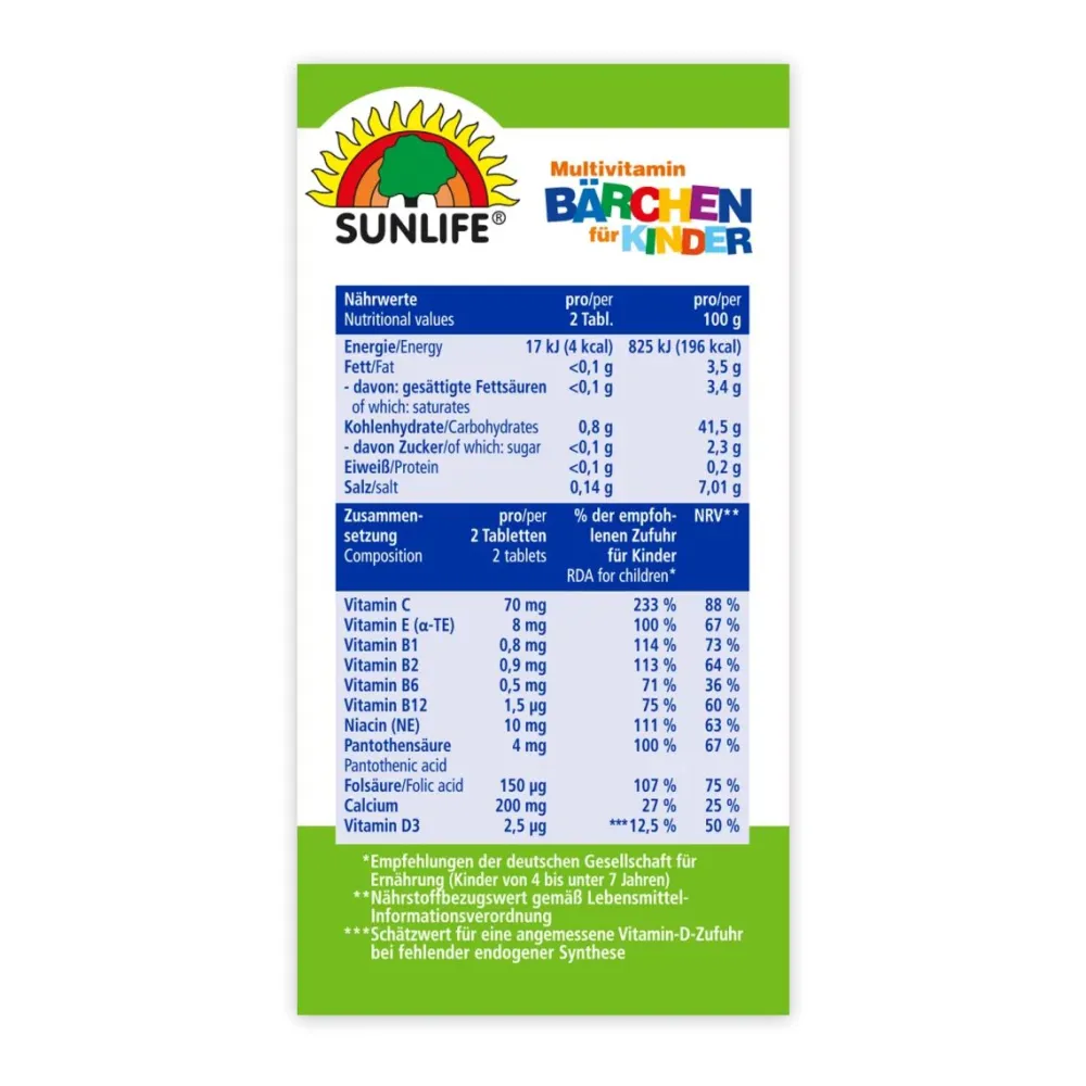 Sunlife Multivitamin Bärchen für Kinder| Sale