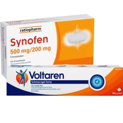 Synofen 500 mg/200 mg + Voltaren Schmerzgel forte 2,32 % Gel mit Diclofenac> Hot