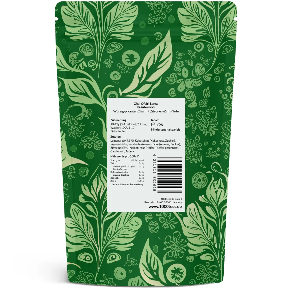 tea4me Chai Of Sri Lanca Kräuterwohl Kräutertee mit Ingwer-Zimt-Lemon-Geschmack> Outlet