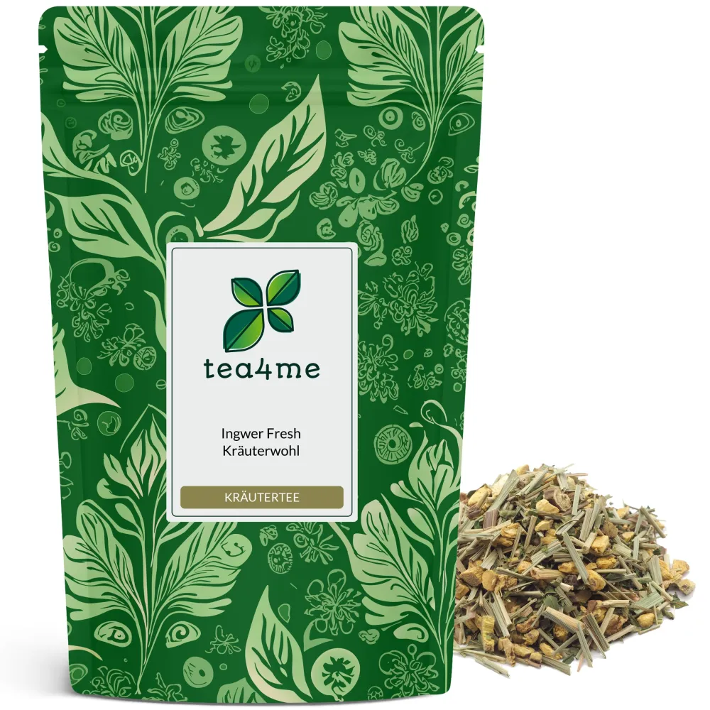 tea4me Ingwer Fresh Kräuterwohl Kräutertee mit Ingwer-Minze-Zitrone-Geschmack> Hot