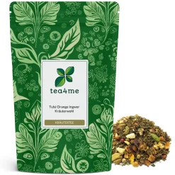 tea4me Tulsi Orange Ingwer Kräuterwohl Kräutertee mit Ingwer-Orange-Geschmack| Outlet