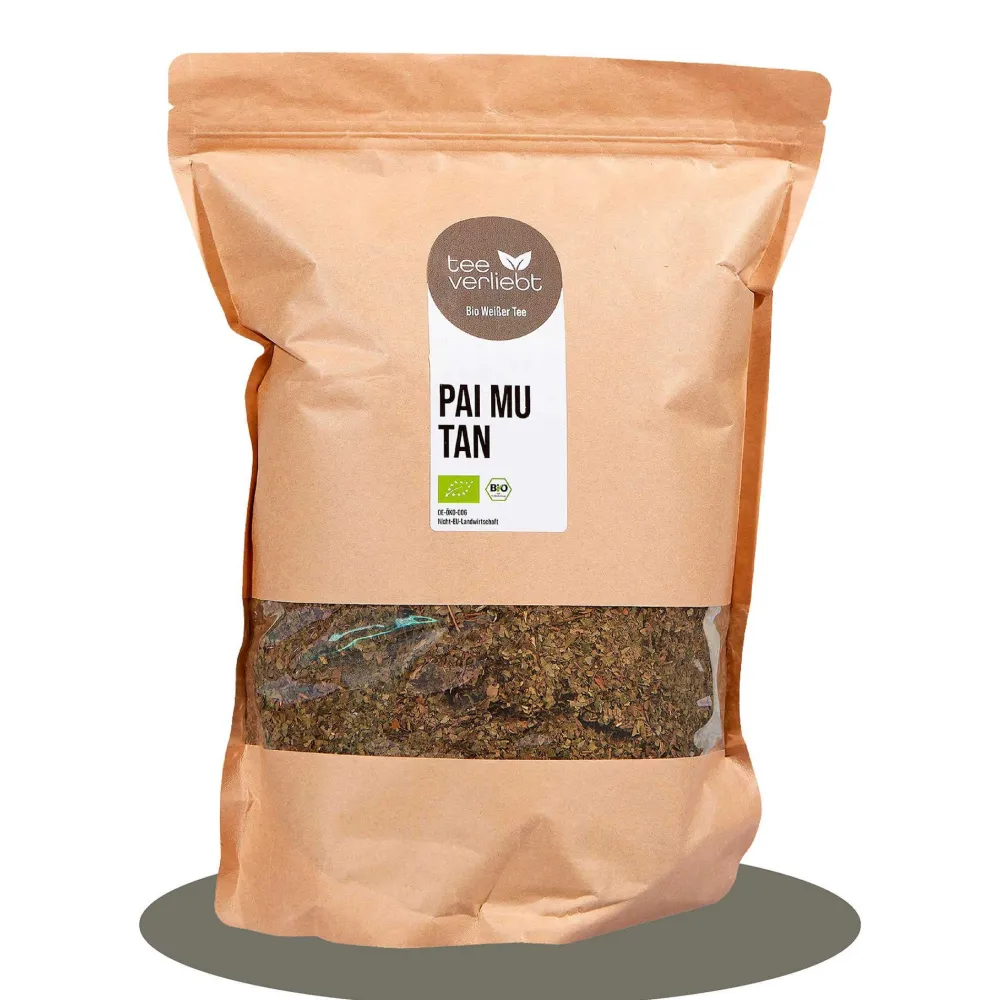teeverliebt - Pai Mu Tan Bio loser Weißer Tee Großpackung I Milder Weißtee mit floraler Eleganz> Discount