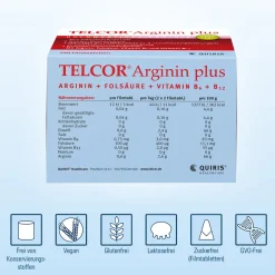 Arginin plus B-Vitamine zur Unterstützung bei leichtem Bluthochdruck + Durchblutungsstörungen|Telcor Best