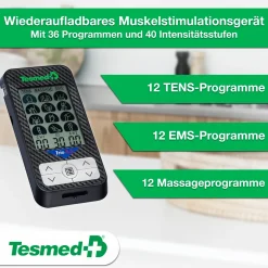 TESMED Trio 6.5: Wiederaufladbarer Muskel-Elektrostimulator-36 Programme, tens, Schmerztherapie| Discount