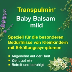Baby Balsam mild: Wohltuender Erkältungsbalsam für Kinder ab 3 Monaten,|Transpulmin