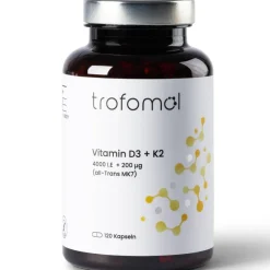 Vitamin D3 + K2 – hochdosiert, vegan – für Knochen, Immunsystem & Zähne 4.000 I.E.>trofomol Hot