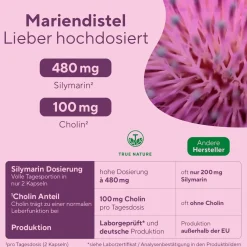 ® Leber Komplex Testsieger - Leber Kur mit Mariendistel, Cholin, Artischocke & Löwenzahn>TRUE NATURE Hot