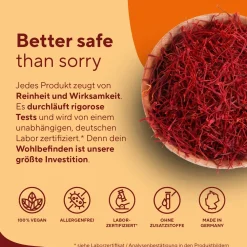 ® Safran Extrakt Kapseln - Markenrohstoff Affron® mit Vitamin B1 & B3|TRUE NATURE Discount