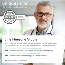 Uniquesmile Zahnaufhellung Whitening Strips - frei von Peroxid| Clearance