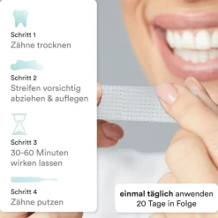 Uniquesmile Zahnaufhellung Whitening Strips - frei von Peroxid| Clearance
