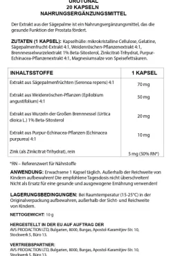 Urotonal Kapseln mit Zink Harnweg-Unterstützung Nahrungsergänzungsmittel| New