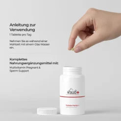 Vaud ® Folate Forte | Folsäure Tabletten | 400 µg Folat hochdosiert Kinderwunsch & Schwangerschaft|