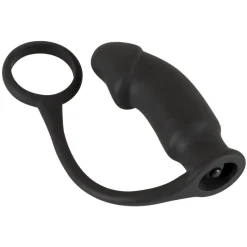 Vibro-Penisring „Ring + Plug“ | Penis-/Hodenring mit Vibro-Analplug |>BLACK VELVETS New