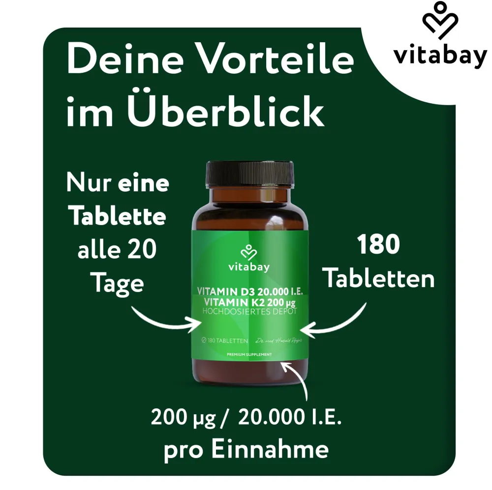 Vitamin D3 20000 IE + K2>vitabay New