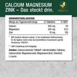 Natural Nutrition Calcium & Magnesium & Zink|Vitactiv Sale