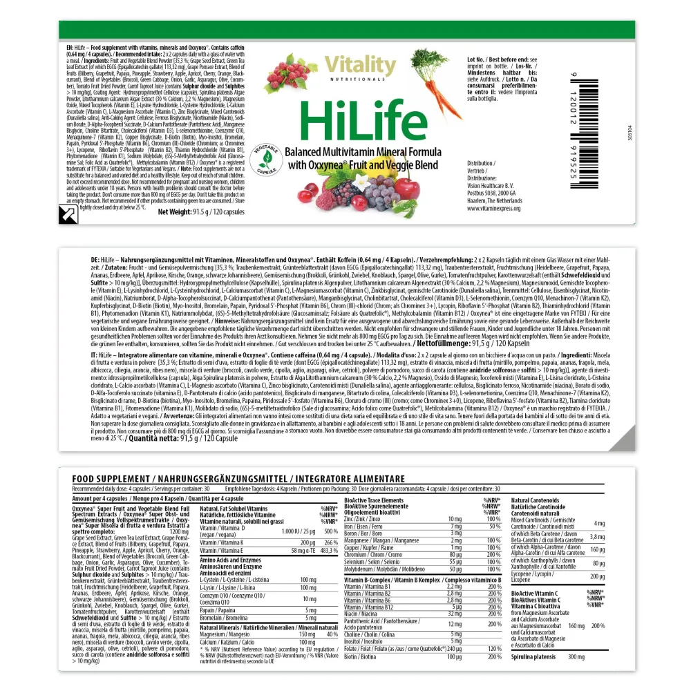 Vitality Nutritionals HiLife - Multivitamin|