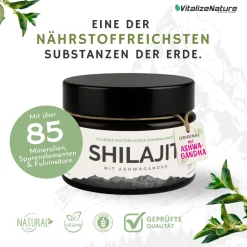 VitalizeNature Shilajit + Ashwagandha – Laborgeprüft vom Prüfengel Institut| Clearance