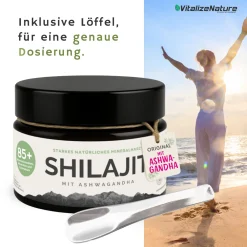 VitalizeNature Shilajit + Ashwagandha – Laborgeprüft vom Prüfengel Institut| Clearance