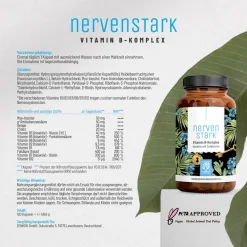 Vitamin B Komplex 8 B-Vitamine 3 Cofaktoren 120 vegane Kapseln Nervenstark ®|NATURTREU Discount