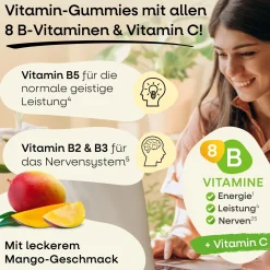 Vitamin B Komplex Multivitamin Gummies I alle B-Vitamine mit 12 µg Vitamin B12 I Mango-Geschmack ...>Nature's way