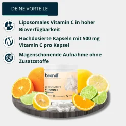 Vitamin C 500 mg pro Kapsel – liposomal, hochdosiert & rein | ® Made in Germany | 120 Stk.><noscript><img width=