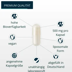 Vitamin C 500 mg pro Kapsel – liposomal, hochdosiert & rein | ® Made in Germany | 120 Stk.><noscript><img width=