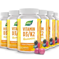 Vitamin D3/K2 Gummibärchen für Erwachsene & Kinder I 25 µg Vitamin D3 I 25 µg Vitamin K2 I Wild B...|Nature's way Clearance