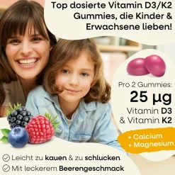 Vitamin D3/K2 Gummibärchen für Erwachsene & Kinder I 25 µg Vitamin D3 I 25 µg Vitamin K2 I Wild B...|Nature's way Clearance