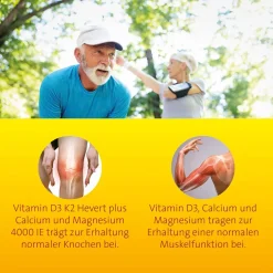 Vitamin D3 K2 Hevert + Calcium & Magnesium 4000 IE – Starke Knochen und Muskeln| Hot