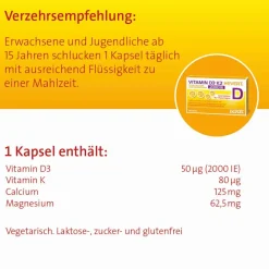 Vitamin D3 K2 Hevert plus Calcium und Magnesium 2000 IE| Sale
