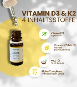 Vitamin D3 K2 Tropfen – 1.000 I.E. | MCT-Öl | 10 ml><noscript><img width=