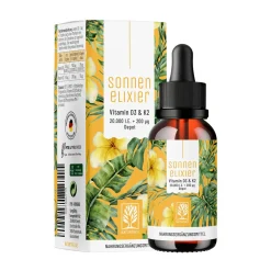 Vitamin D3 K2 vegane Tropfen 20.000 I.E. hochdosiert MK7 30 ml Sonnenelixier ®>NATURTREU Online