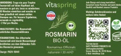 vitaspring® ätherisches Bio Rosmarinöl für Haare & Kopfhaut| Discount