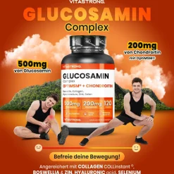 Vitastrong Glucosamin Komplex - 120 Tabletten, Unterstützung für Gelenke & Knorpel| New