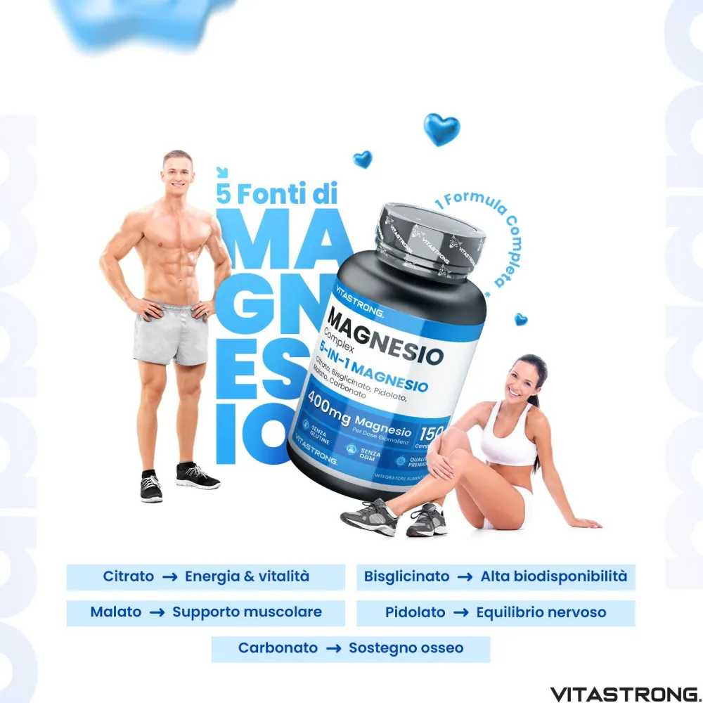 Vitastrong Magnesium Komplex 5-in-1, 400mg pro Dosis - 150 Tabletten> Hot