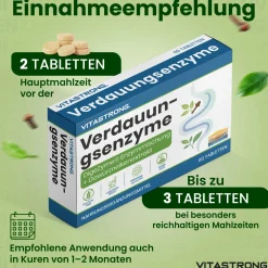 Vitastrong Verdauun-gsenzyme - 60 Kapseln, Umfassende Verdauungsunterstützung><noscript><img width=