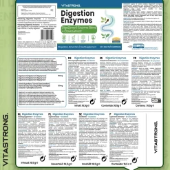 Vitastrong Verdauun-gsenzyme - 60 Kapseln, Umfassende Verdauungsunterstützung><noscript><img width=