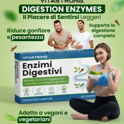 Vitastrong Verdauun-gsenzyme - 60 Kapseln, Umfassende Verdauungsunterstützung><noscript><img width=