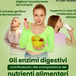 Vitastrong Verdauun-gsenzyme - 60 Kapseln, Umfassende Verdauungsunterstützung><noscript><img width=