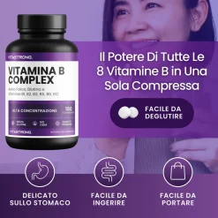 Vitastrong Vitamin B Komplex - 180 Tabletten, Hochdosiert| Online