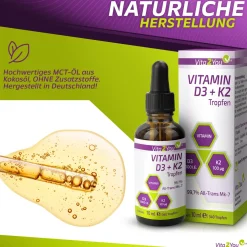 Vitamin D3 + K2 Tropfen 5000IE - 100µg Vitamin K2|Vita2You Best
