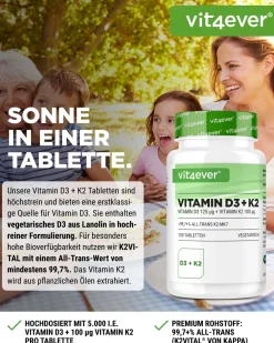 Vitamin D3 5.000 I.E. + Vitamin K2 100 mcg|vit4ever Online