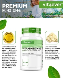 Vitamin D3 5.000 I.E. + Vitamin K2 100 mcg|vit4ever Online