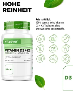 Vitamin D3 5.000 I.E. + Vitamin K2 100 mcg|vit4ever Online