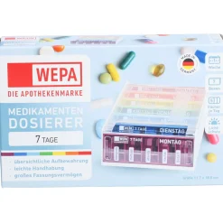 WEPA Medikamentendosierer 7 Tage Wochenmagazin Regenbogen/UV-Schutz+| New