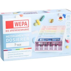 WEPA Medikamentendosierer 7 Tage Wochenmagazin Regenbogen/UV-Schutz+| New